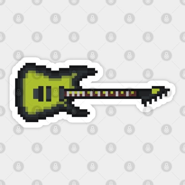 Pixel Green Burst Electric Guitar Sticker by gkillerb